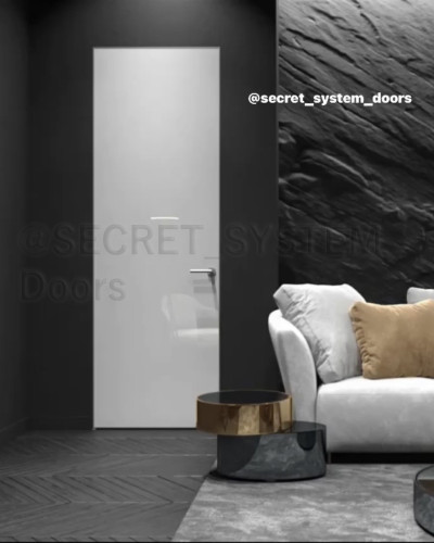 Двері прихованого монтажу із склом бiлого кольору 2001-07