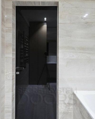 Двері прихованого монтажу із склом чорного кольору