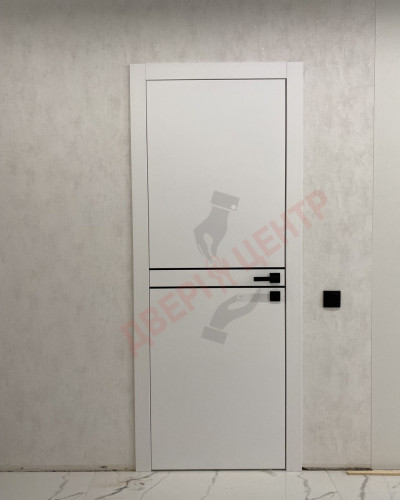 Фарбовані двері з алюмінієвим молдiнгом чорного кольору.